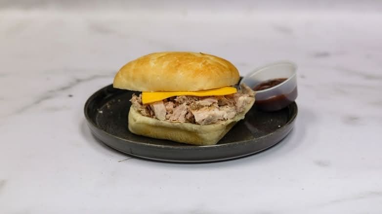 Avc Gourmet BBQ Pulled Pork on a Ciabatta Roll