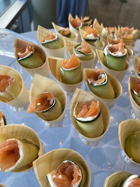 Salmon Rolls Cucumber Cups