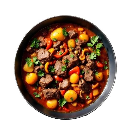Beef Spezzatino w’ baby potatoes & fusilli pasta 