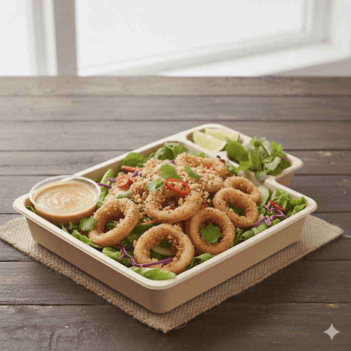 Salt and pepper squid salad