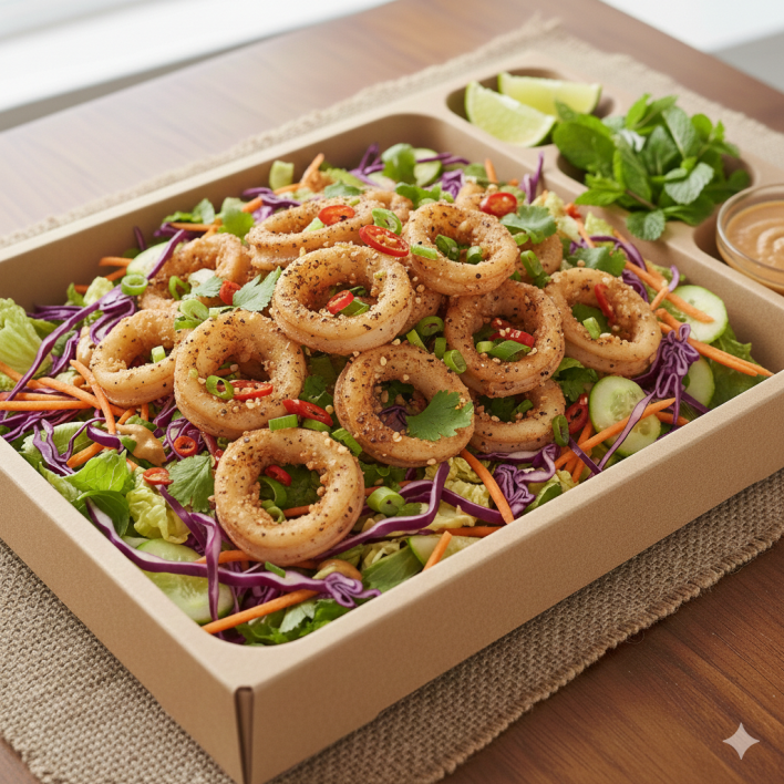 Salt and pepper squid salad Tray