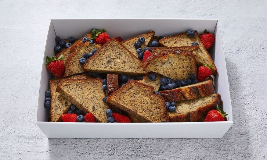 Banana Bread Slices with Berries & Butter