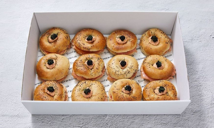 Smoked Salmon Bagels with Cream Cheese & Caviar