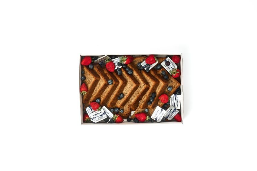 Banana Bread Slices with Berries & Butter