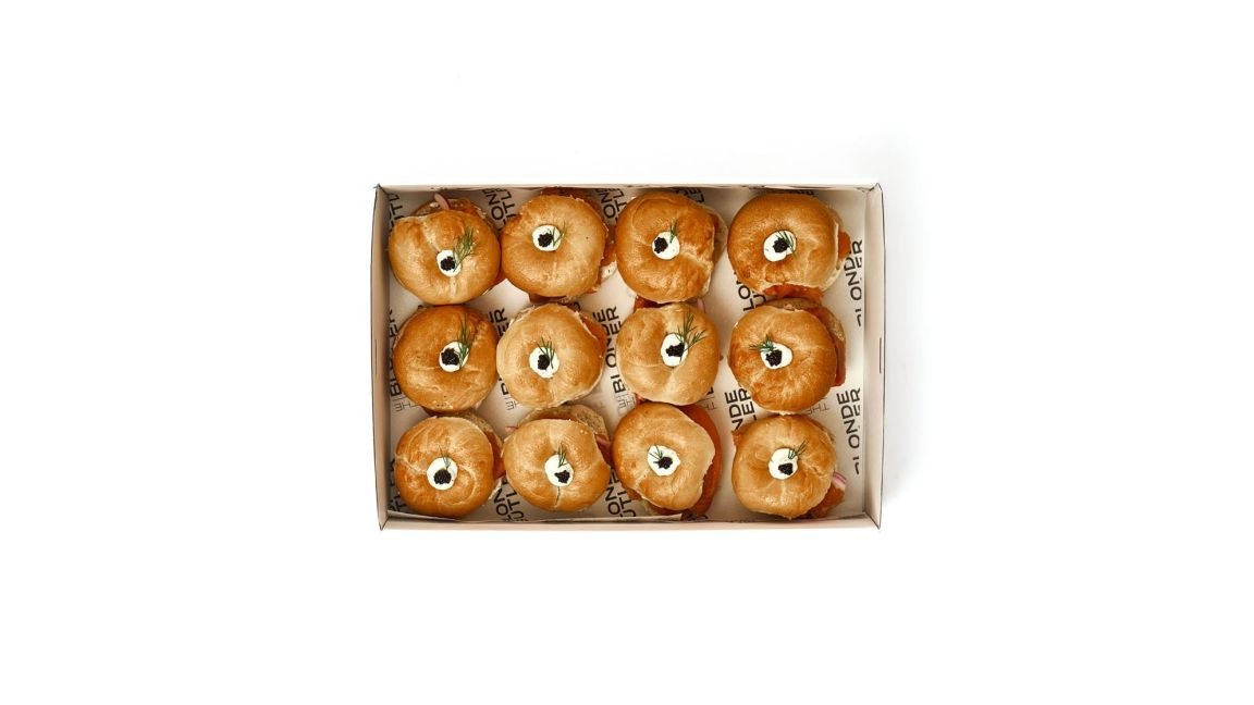 Smoked Salmon Bagels with Cream Cheese & Caviar
