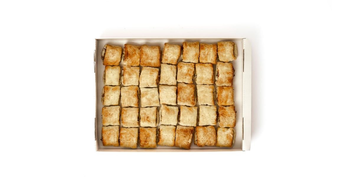 Warm Beef Sausage Rolls - 35 pieces