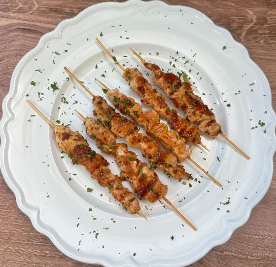 Raspberry Chipotle Chicken Skewer
