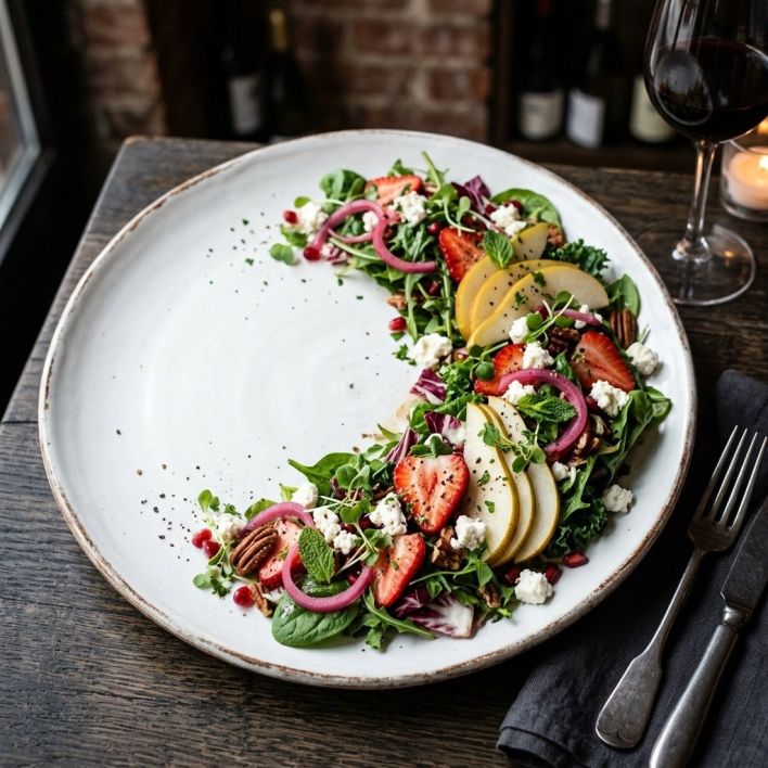 Strawberry & Fall Greens Salad