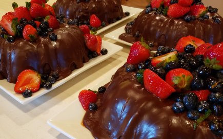 Whole Too Much Chocolate Chocolate Cake w/ Orange Glazed Berries