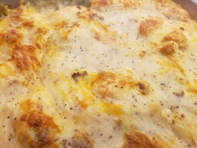 Biscuits & Sausage Gravy Casserole Family Size