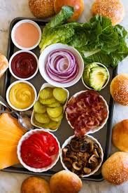 Over the TOP Burger Topping Bar: Standard Toppings PLUS Munster Cheese, Bacon, & Jalapeno Popper Topping (additional cost)