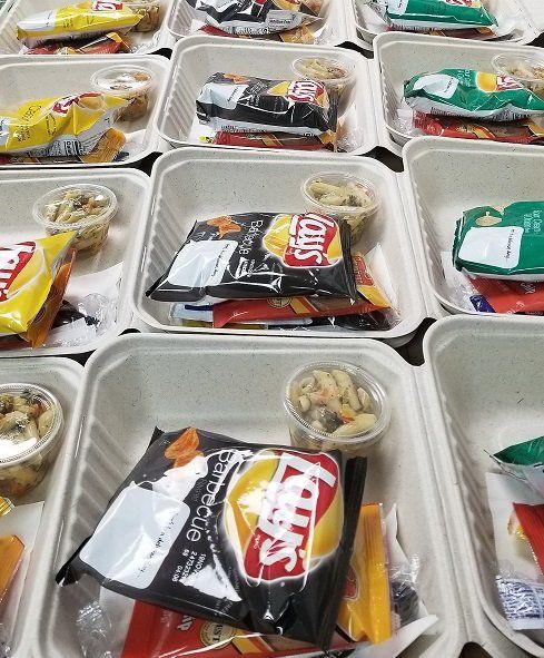 Boxed Sandwiches and Wraps with Pasta Salad, Chips & Jumbo Cookie