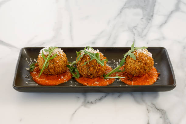 Arancini with Romesco sauce