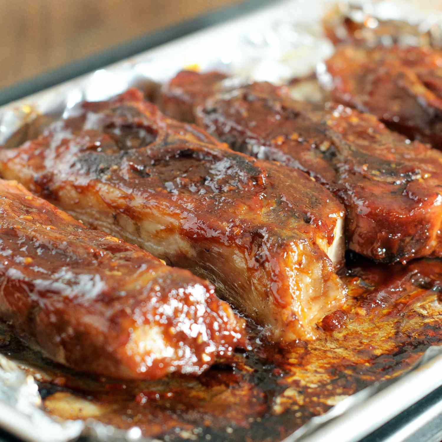 Country pork ribs with roasted sweet peppers