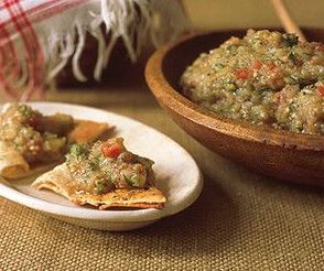 Eggplant "caviar" on crispy  Za'atar lavash