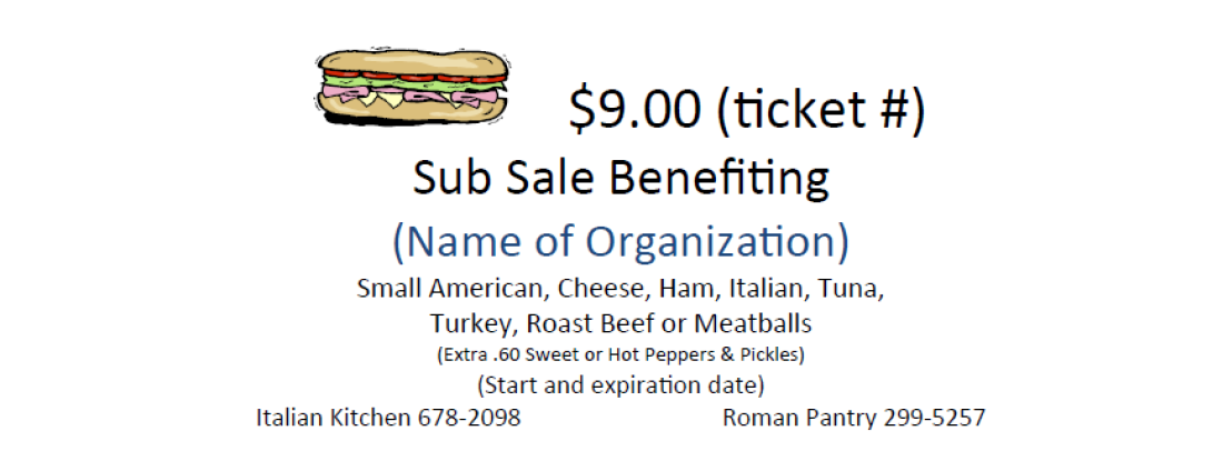 Sub Sale Fundraiser