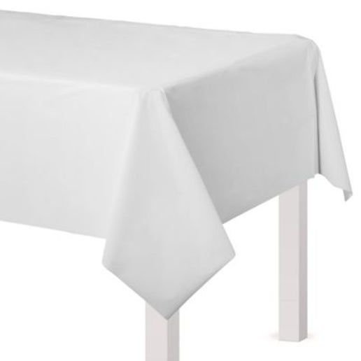 White Plastic Tablecloth