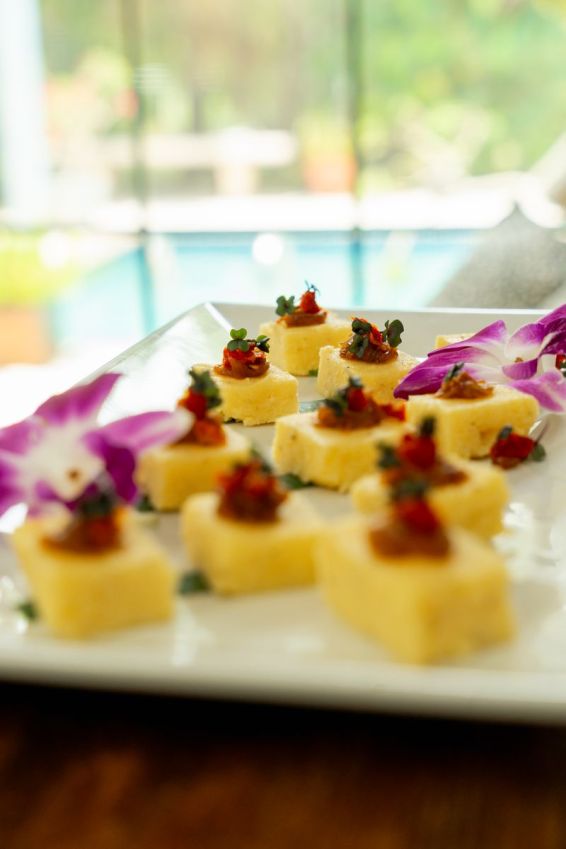 Polenta Bites & Caramelized Onion