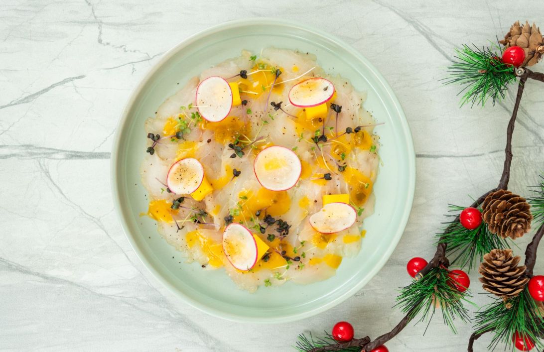 Mango-Cured Snapper Crudo