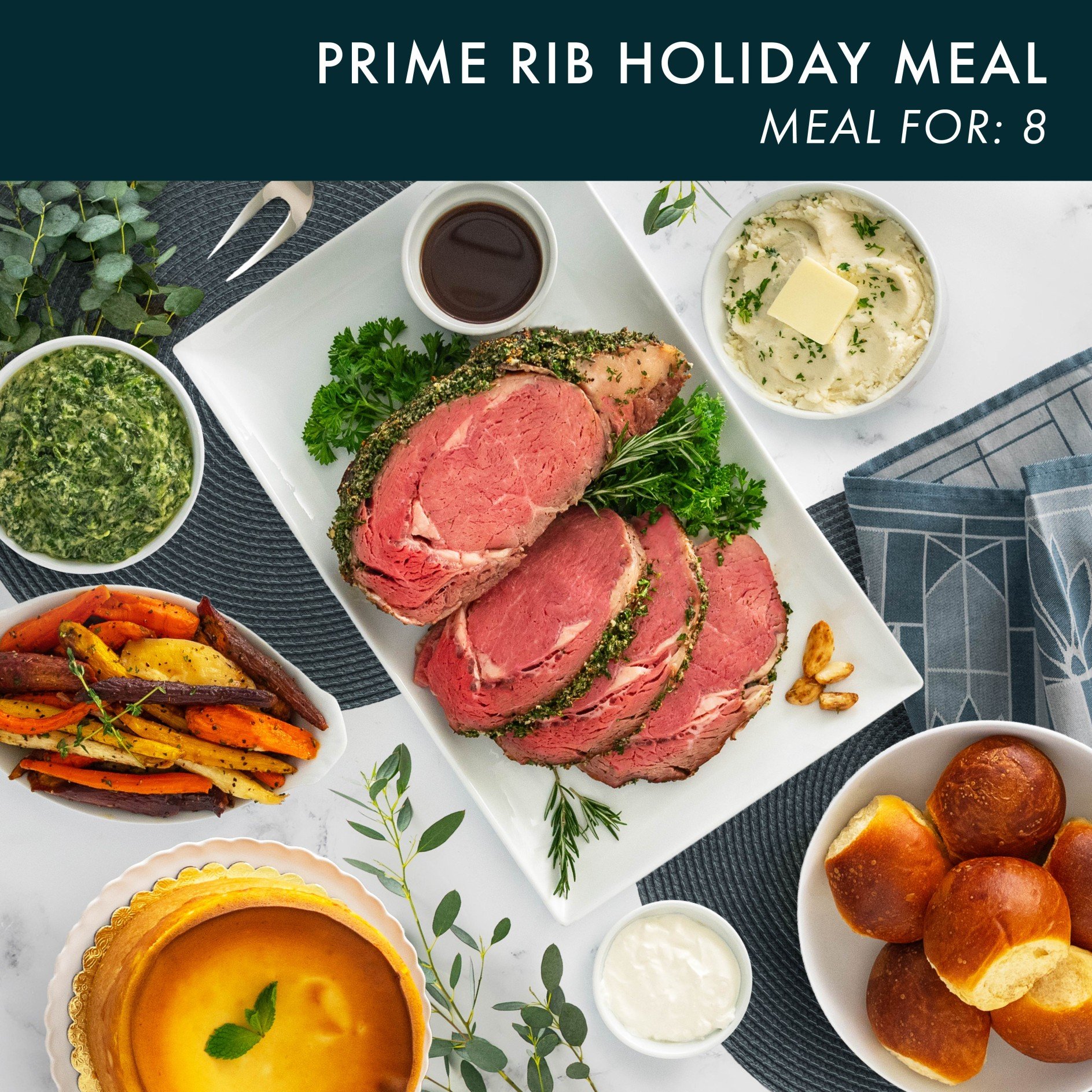 Prime Rib Holiday Meal for 8