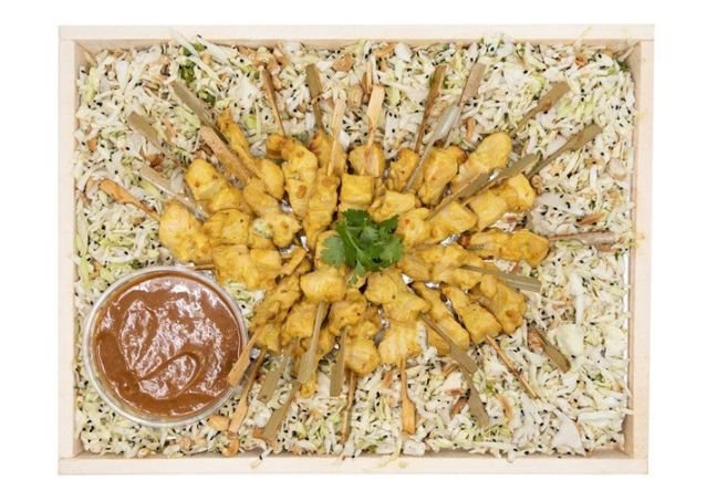 Thai Peanut Chicken Satay Skewers Board