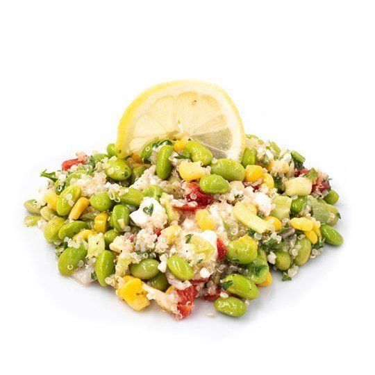 Quinoa & Edamame Salad on Fresh Greens (Serves 10 to 12)