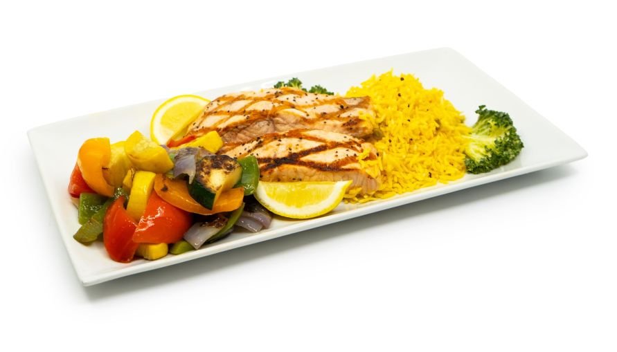 Grilled Salmon & Basmati Rice Dinner for 2