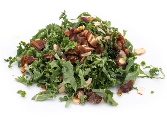 Kale Salad with Dates and Almonds (Serves 10-12)