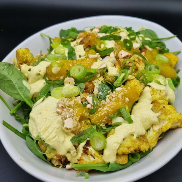 Roasted Indian Spiced Cauliflower, Chickpea, Mango, Cashew