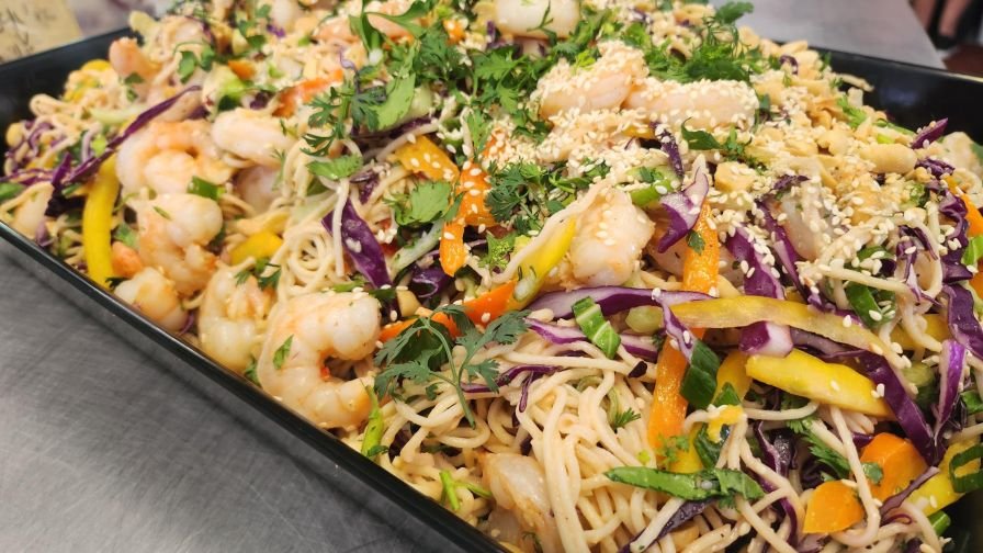Satay Prawn Noodle Salad - dairy free
