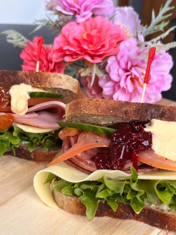 Vogels meat & salad sandwich (Vegetarian available on request)