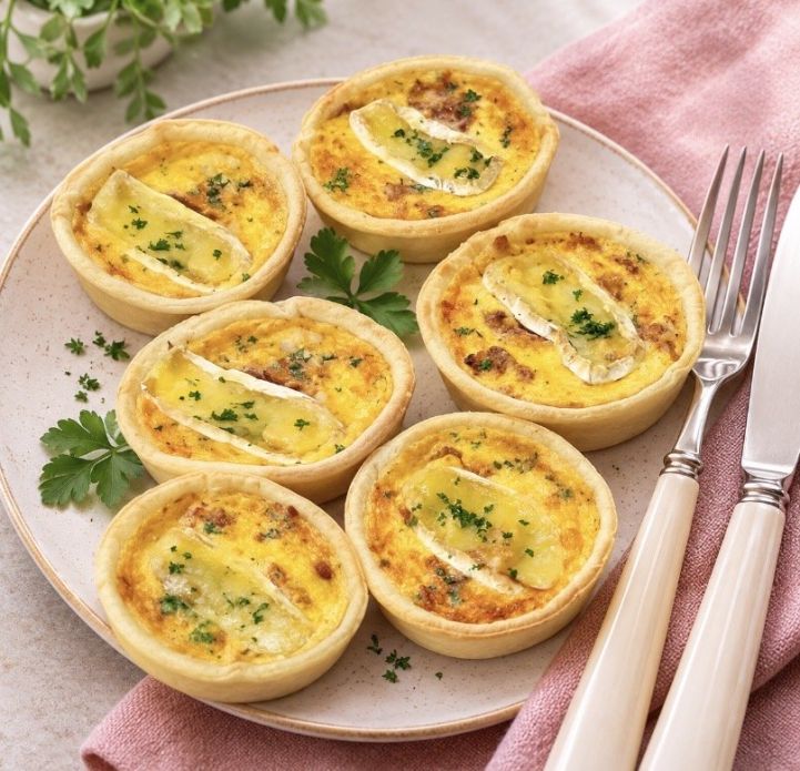 Chicken, brie & apricot quiche (individual large) 