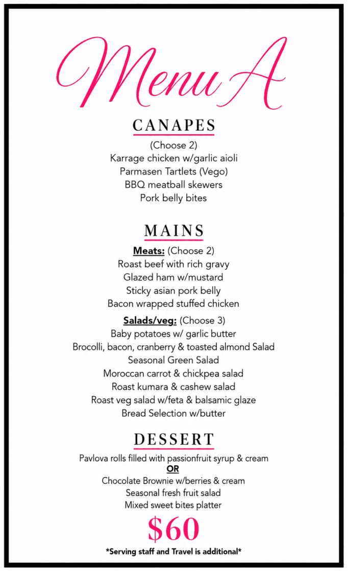 Buffet Menu A
