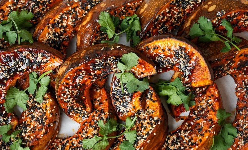 HOT HONEY & SESAME GLAZED ROAST PUMPKIN