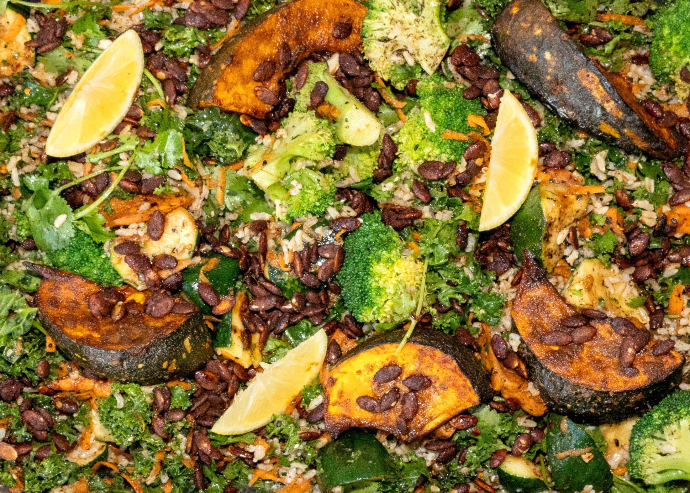 SALAD | ROASTED PUMPKIN, ZUCCHINI, & KIMCHI 