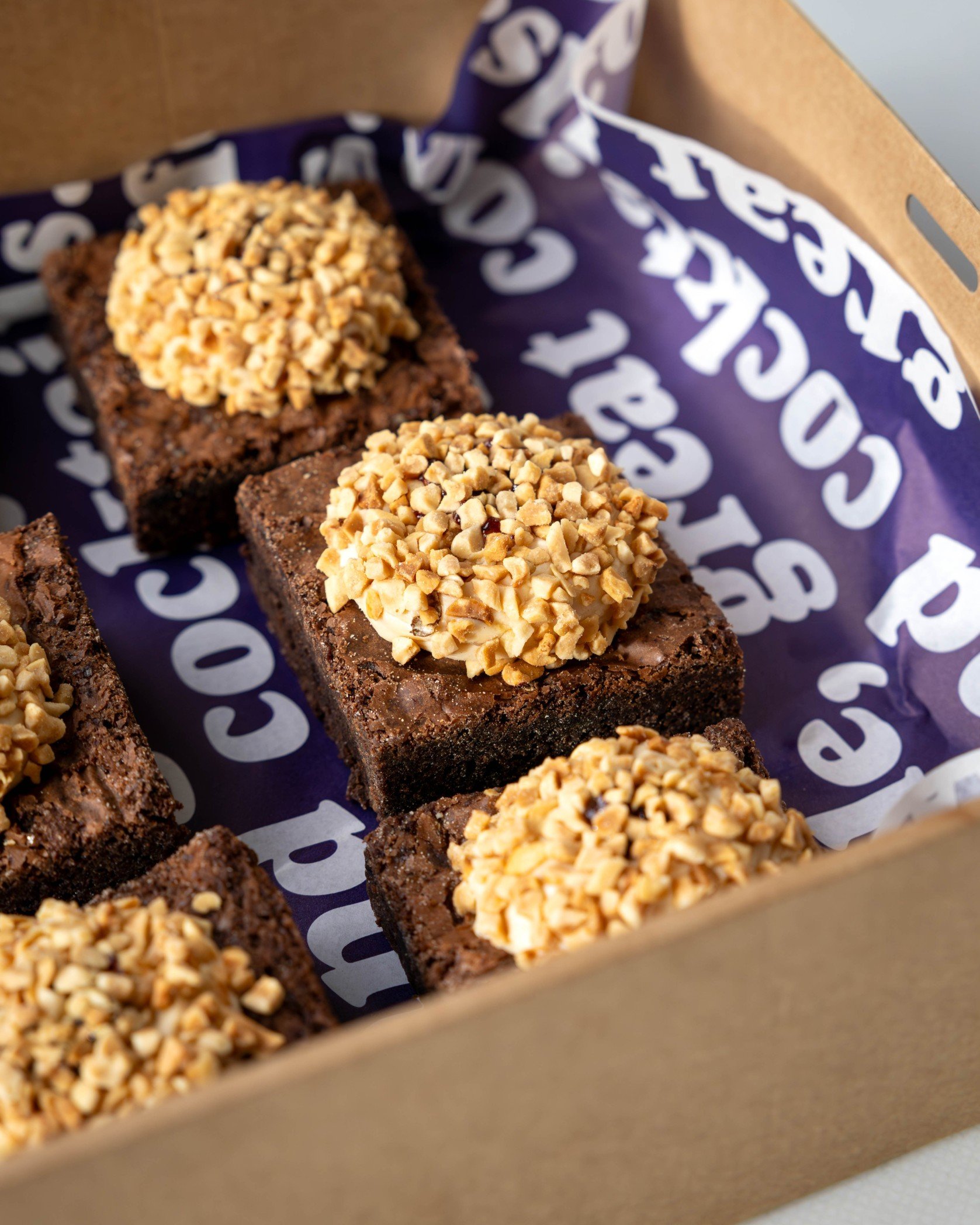 New RASPBERRY CHOC BROWNIE WITH PEANUT BUTTER FROSTING