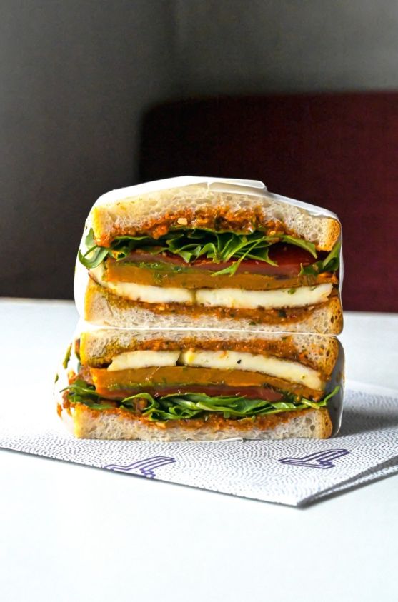 SWEET POTATO, CAPSICUM & HALLOUMI SANDWICH