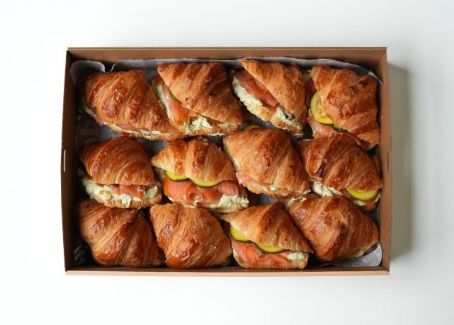 MINI SMOKED SALMON & DILL CREAM CHEESE CROISSANTS