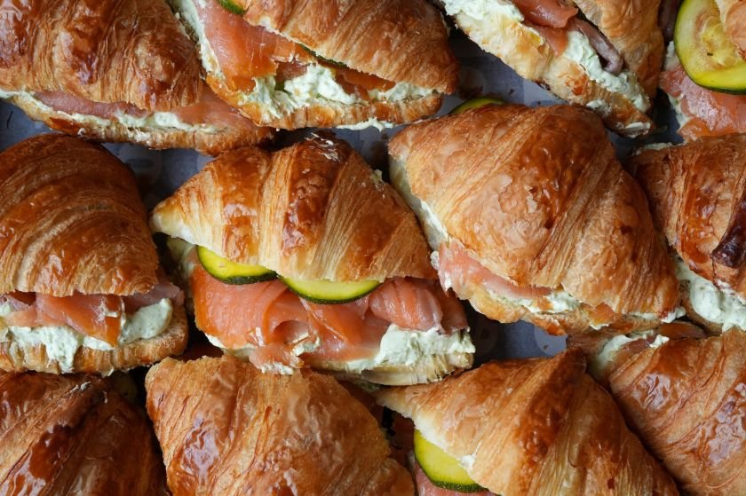 MINI SMOKED SALMON & DILL CREAM CHEESE CROISSANTS