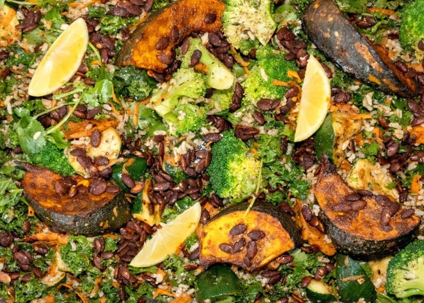 SALAD | ROASTED PUMPKIN, ZUCCHINI, & KIMCHI 