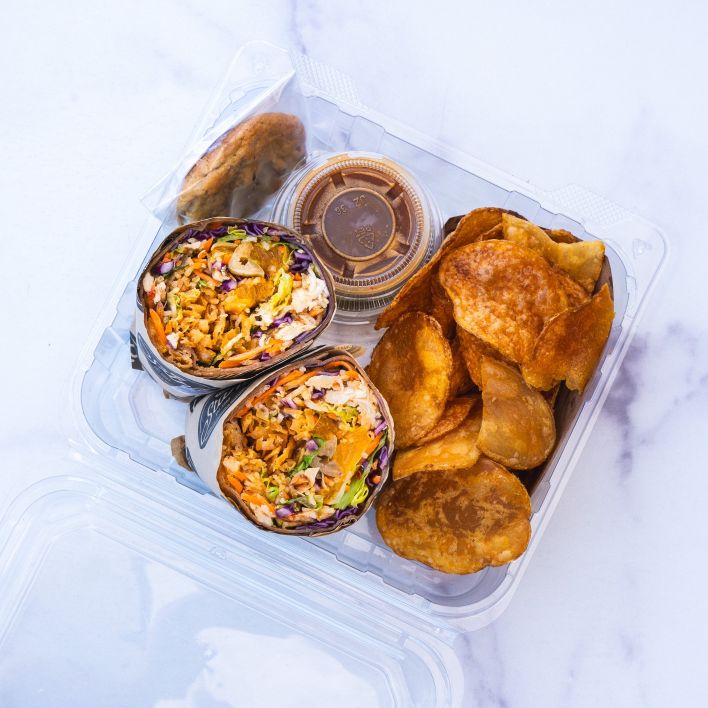 Chinese Chicken Wrap Boxed Meal 