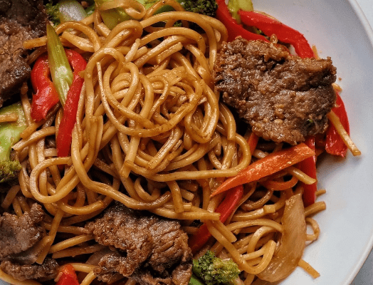 Lo Mein Egg Noodles - Large Beef (feeds 8-10)