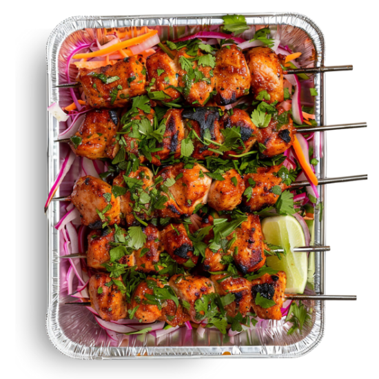 Tandoori Chicken Kabob with Red Onion & Basil Slaw (5 lbs. Serves 10)