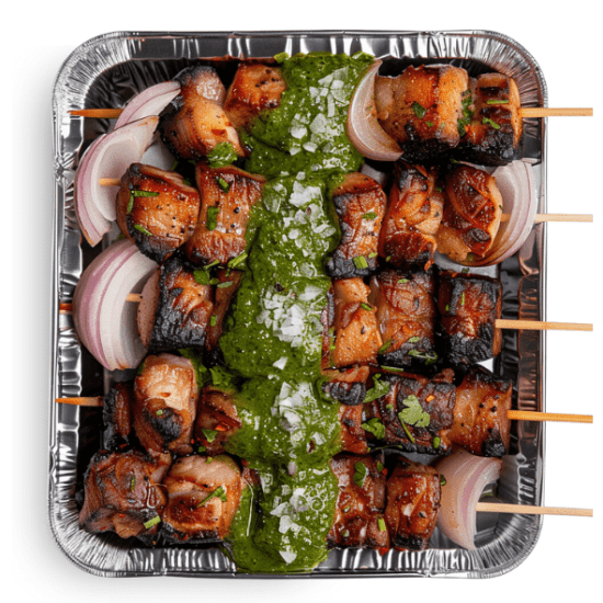 Organic Pork Belly Kabob with Mint Chimichurri (5 lbs. Serves 10)