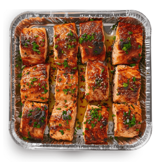 Garlic Ginger Salmon with Blood Orange Chili Oil (12 Filets)
