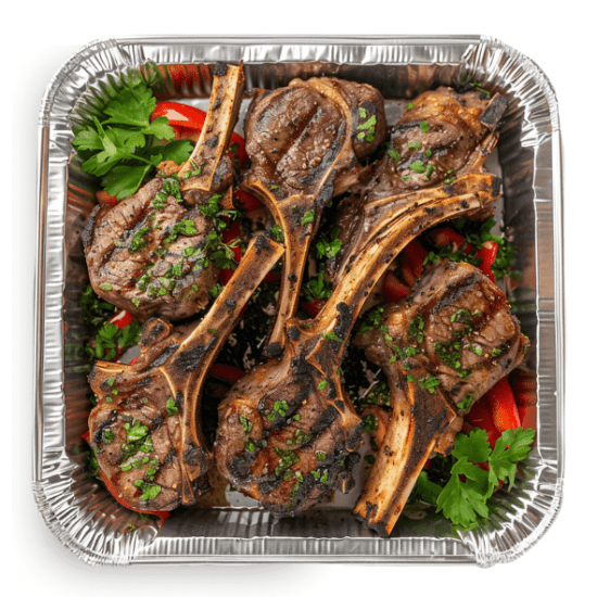 Pepper Crusted Lamb Chops with Herb Butter (20 Ribs)