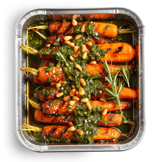 Glazed Carrots featuring Fried Chickpeas, Parsley Chutney & Toasted Hazelnuts (32 oz.)