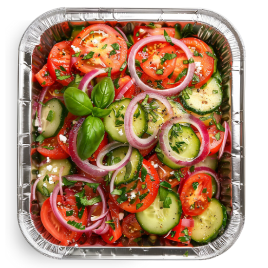 Cucumber & Tomato Salad with Citrus Dressing & Basil Oil (32 oz.)
