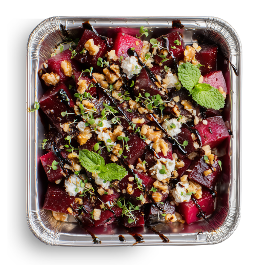 Balsamic Beet Salad w/ Mint Chutney, Goat Cheese & Walnuts (32 oz.)