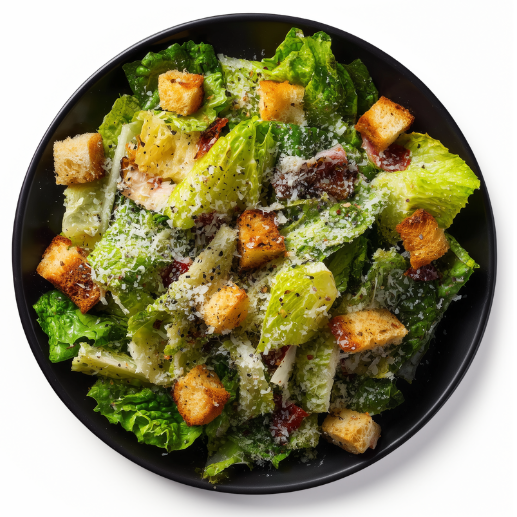 Cabbage Cesar with Ginger Tahini Dressing & Herb Butter Croutons